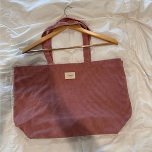 Sezane Corduroy Tote Bag in Mauve